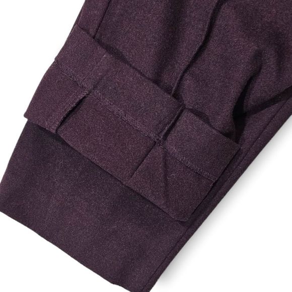 NWT LOFT BURGUNDY RED STRAIGHT LEG TIE BELT PANTS 00 PETITE XXS PETITE - Picture 8 of 9